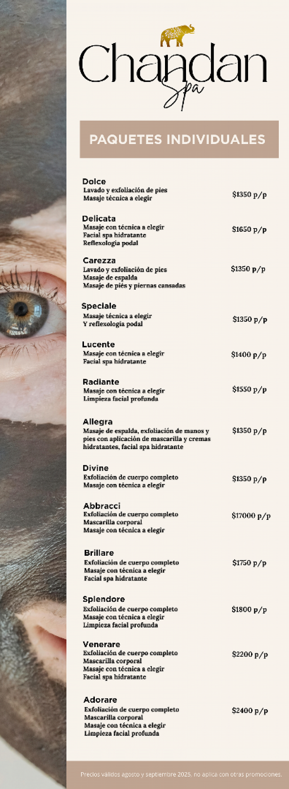 Menú de servicios